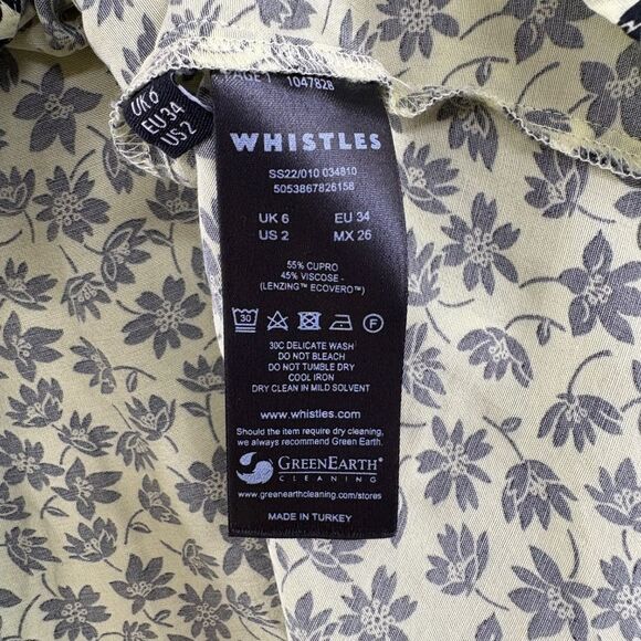 Whistles Yellow Buttercup Oversized Collar Top Size 2 Floral Elegant Chic - Picture 10 of 16